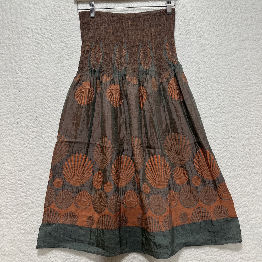 Lapis Strapless Smocked Stretch One Size Elastic‎ Bust Boho Dress Cover Up
